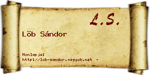 Löb Sándor névjegykártya